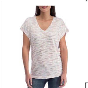 💄Bobeau Short Sleeve Mulberry Mix Stripe Top